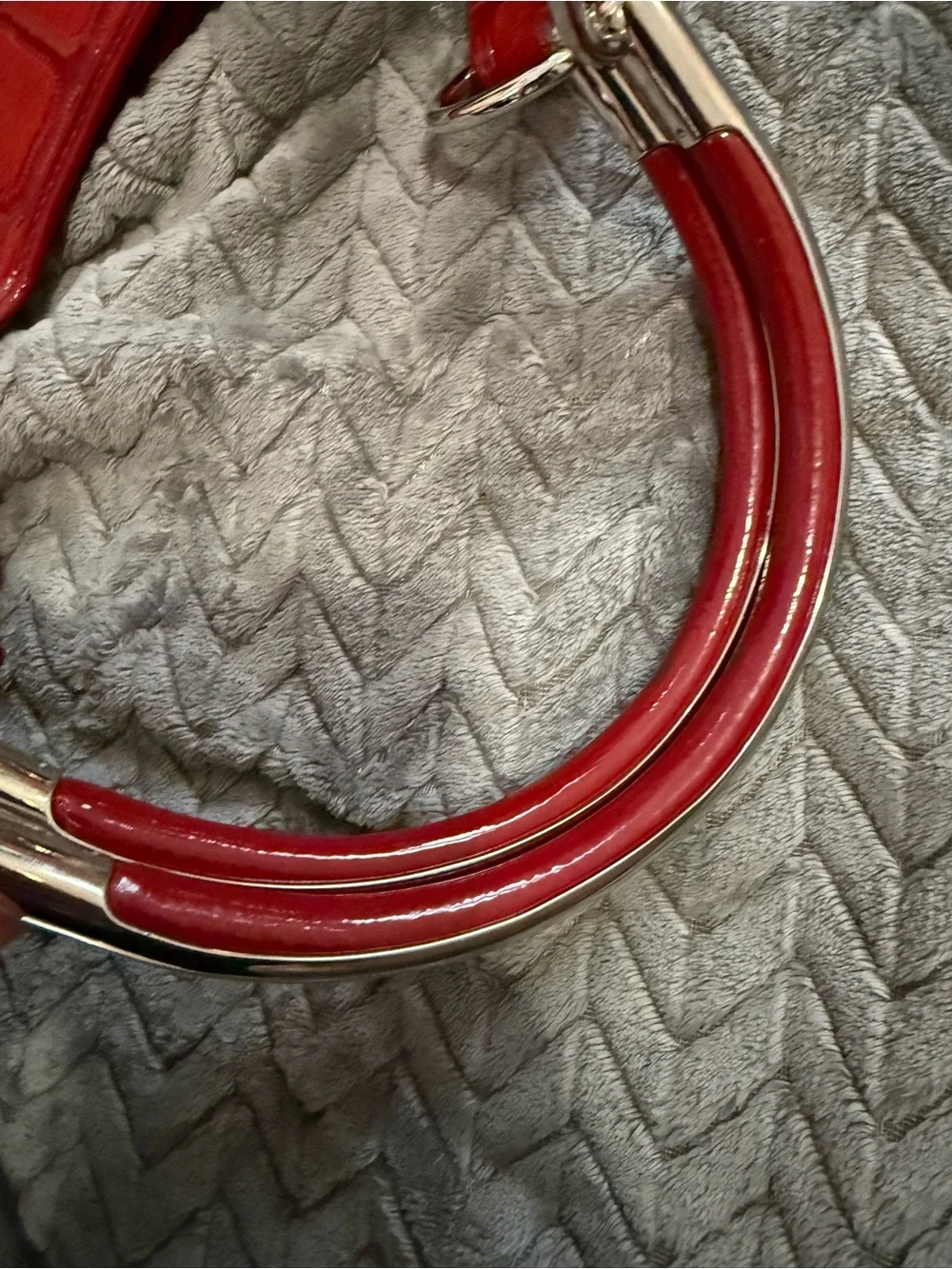 Christian Dior Vintage Red Pony Hair Hobo Bag with Metal D-Ring Accent